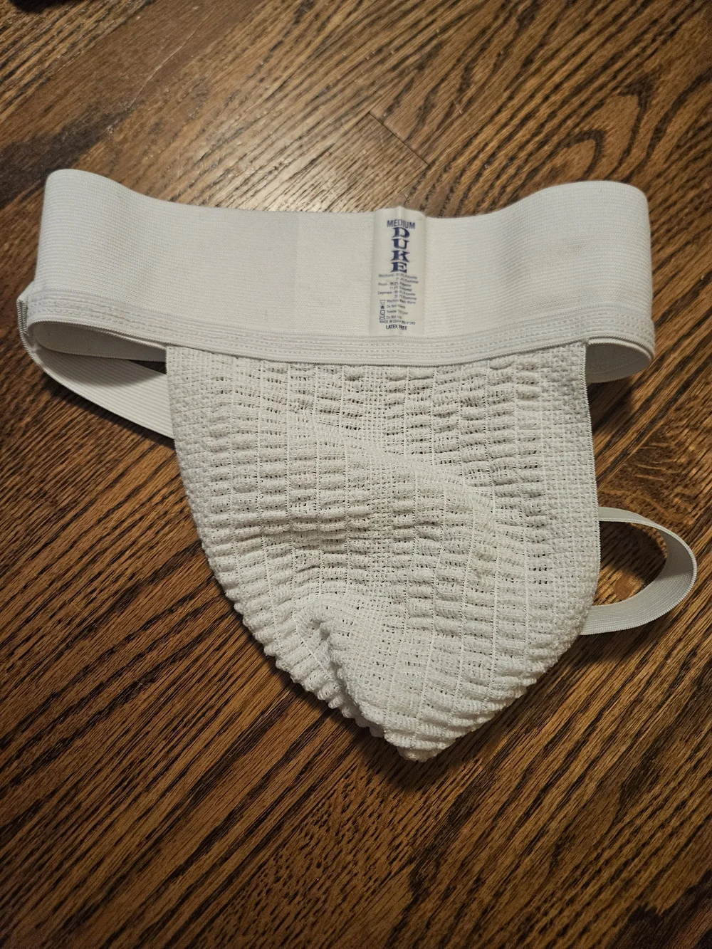 DUKE Men’s White Athletic Jockstrap with Waffle Mesh Pouch